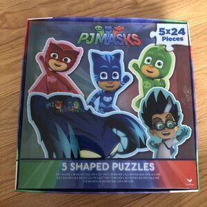 PJ Masks 5 Shaped Puzzles 3 Complete 2 Incomplete Red & Blue Missing 1 Piece Ea